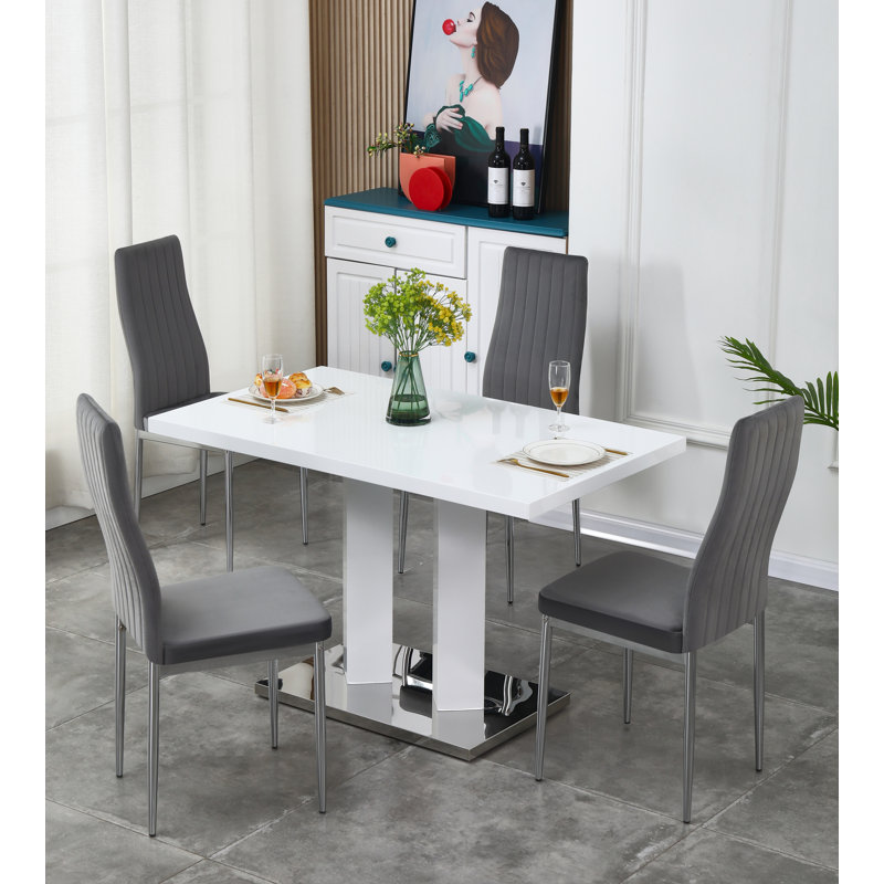 Brittlynn 4 - Person Dining Set, Grey