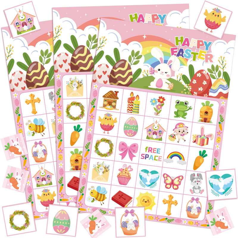 38pcs Easter Bingo Game for Easter Party Decorations