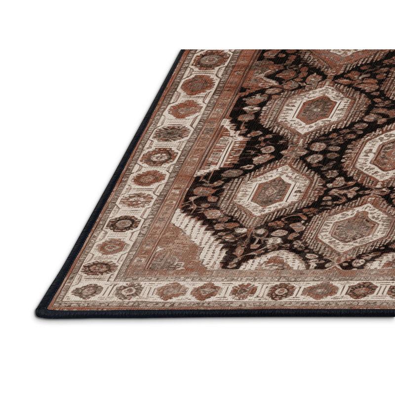 Tapis brun lavable à la machine, Carré 3 pi