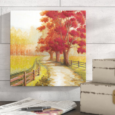 Clôture d’arbre d’automne-impression sur toile