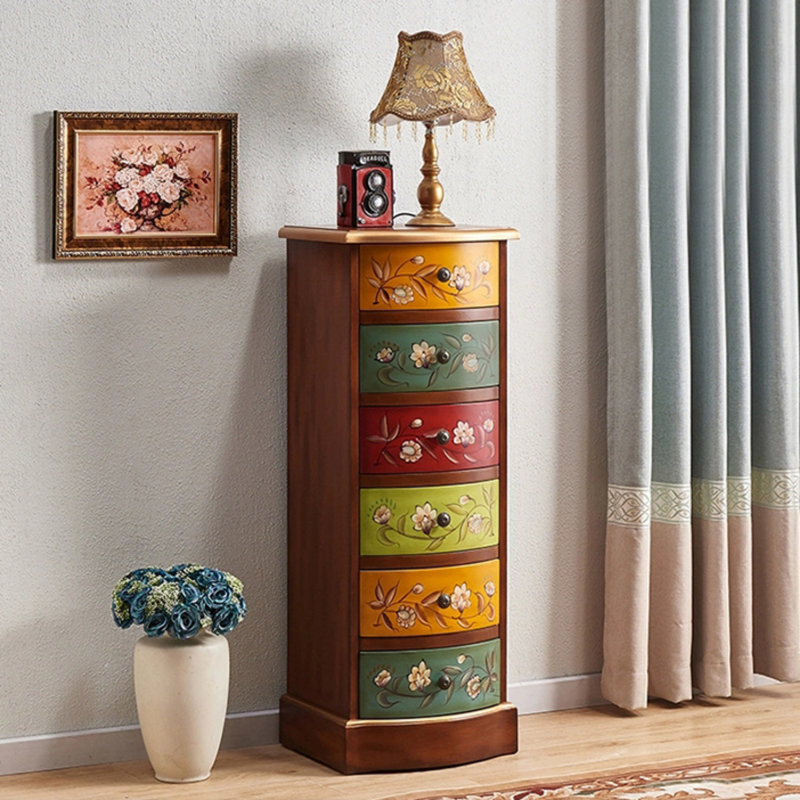 Hand-Painted 6-Drawer Entryway Accent Chest