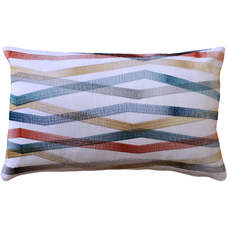  Throw Pillow, Blue/Red/Yellow