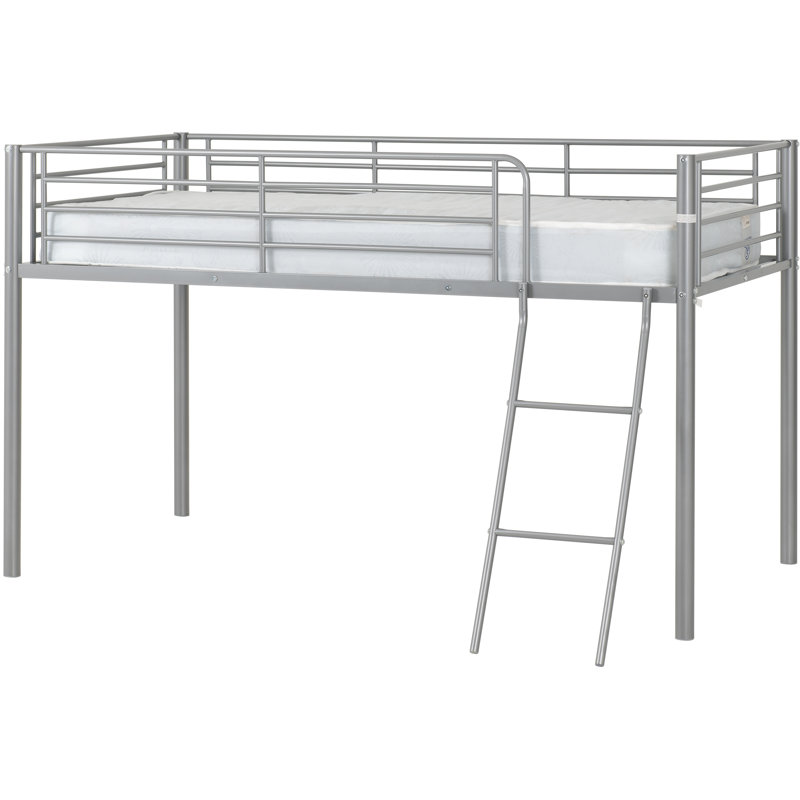 Single (3') Bed Frame Loft Bed by Isabelle & Max, Silver