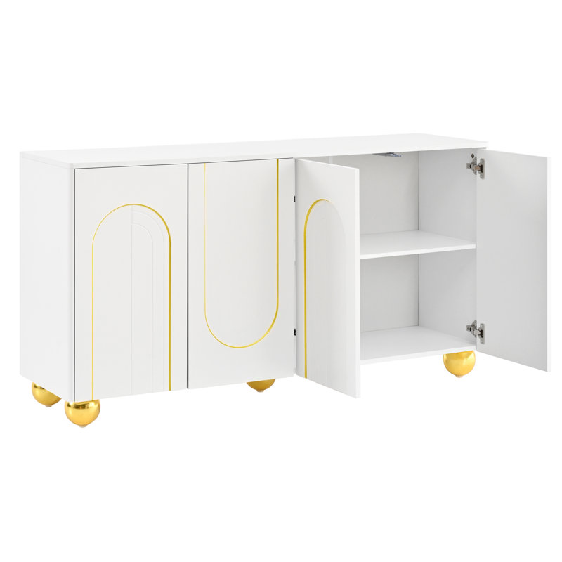 140 cm W Sideboard, White
