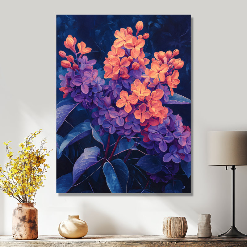 Stefani - Art mural floral, H 40 po x l 30 po, Toile tendue, Ne s’applique pas