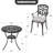 Outdoor 3-Piece Cast Aluminum Patio Set with Cushions and Umbrella Hole