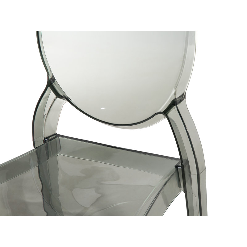 Merton 17.7cm H Stacking Side Chair, Black-Transparent