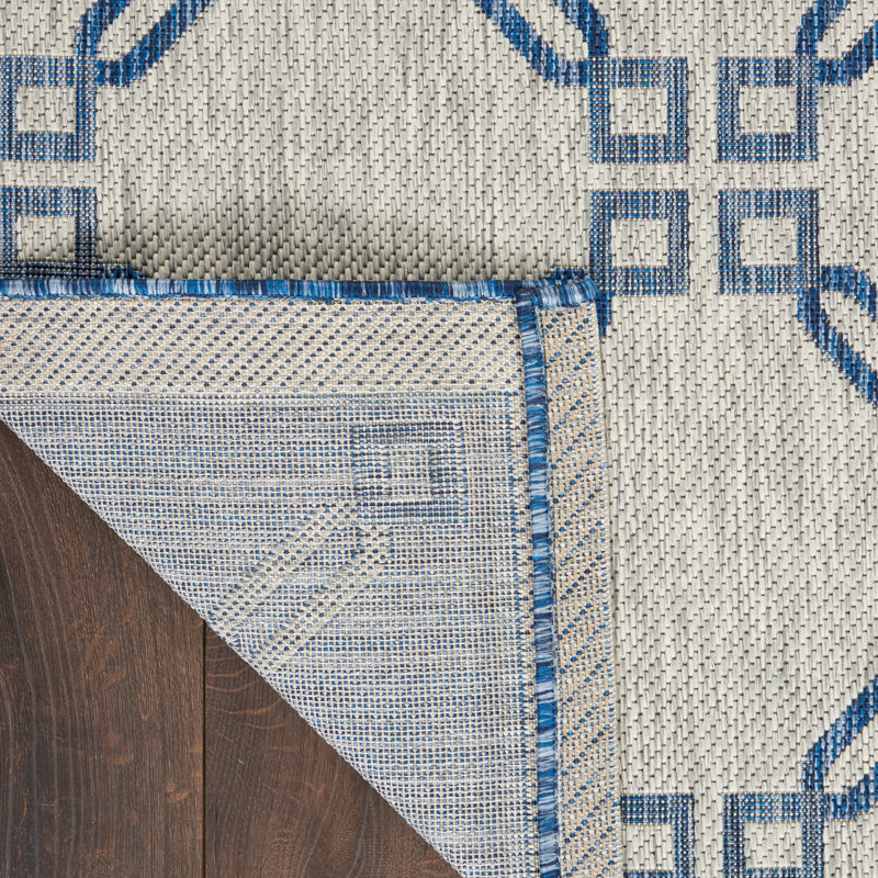 Quinata Geometric Indoor / Outdoor Rug, Rectangle 2'2" x 7'6"