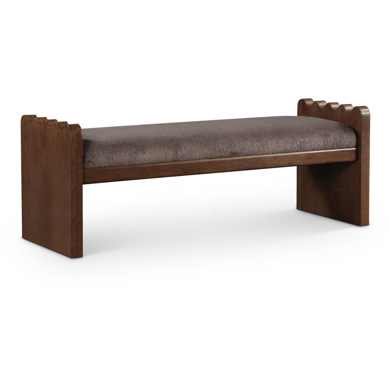 Banc en tissu Daline, Brun, Velours brun