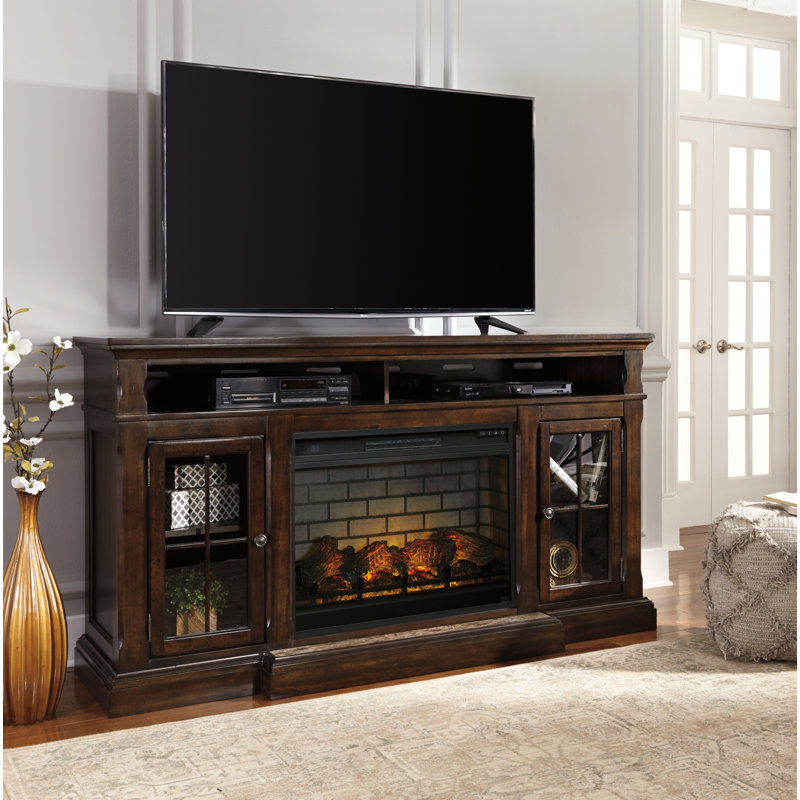 Philly Unfinished TV Stand for TVs up to 70" with Fireplace Included