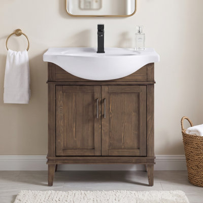Ensemble de meuble-lavabo simple autoportant 30 po avec plateau en céramique Arlowene