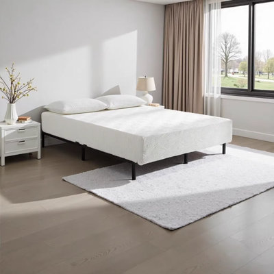 Visco Gel Infused Memory Foam Mattress in a Box, California King Size, White – Cool & Relaxed Sleep with Extra Firm Support, High-Density Foam