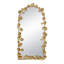 Miroir mural pleine longueur arqué avec des accents de feuille d'or, miroir décoratif pour la chambre à coucher de salon