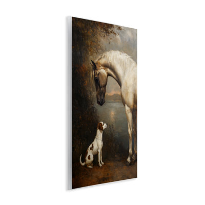 Plaque murale Hound & Horse Vintage View, design par Petal Prints Design