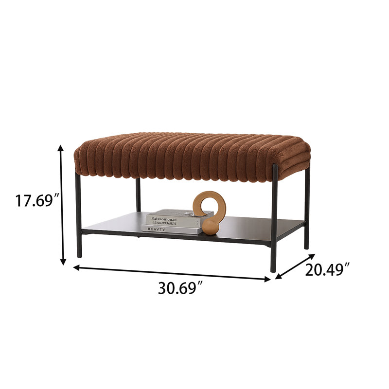 Repose-pieds avec rangement et repose-pieds Modern, Brun