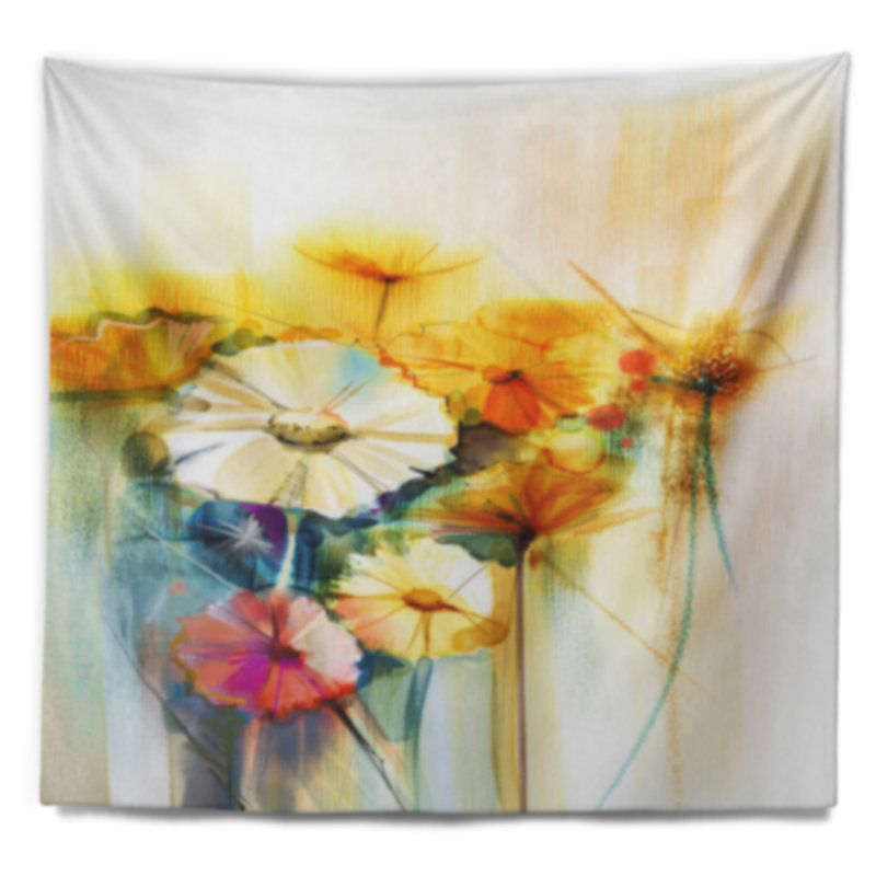 Tapisserie florale, H 78 po x l 92 po