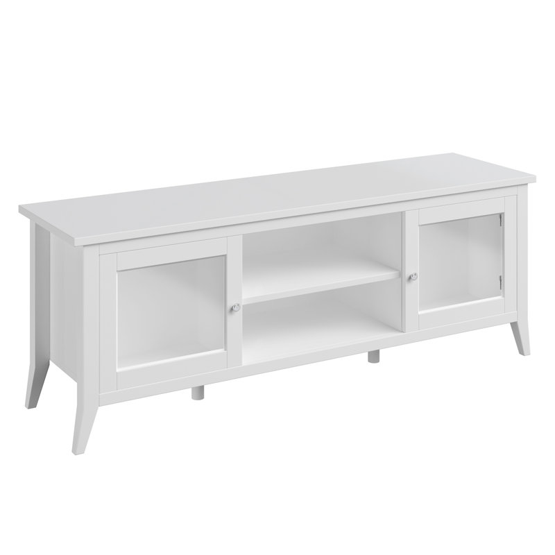 TV Stand - 55-inch Storage Cabinet with 2 Cubbies and 2 Shelves - Entertainment Center for Living Room, Bedroom, or Entryway