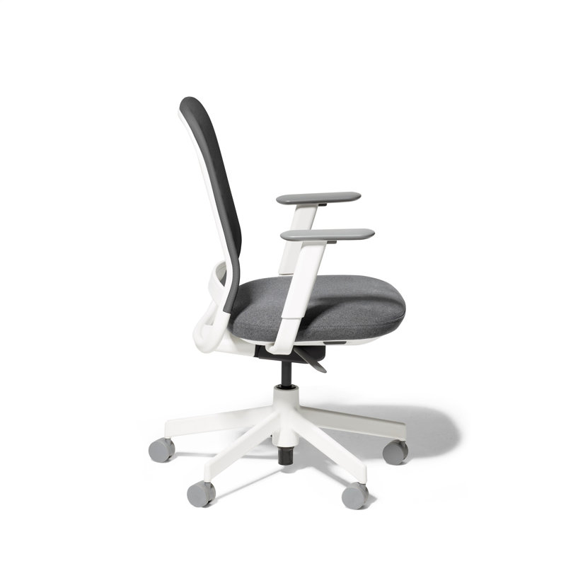 Chaise de travail Maxwell, Blanc, Gris anthracite