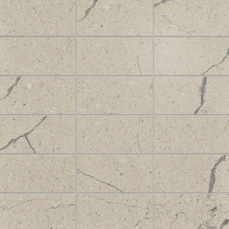 Societal 2" X 4" Porcelain Stone Look Tile Mosaic Sheet, Quiet Bluff