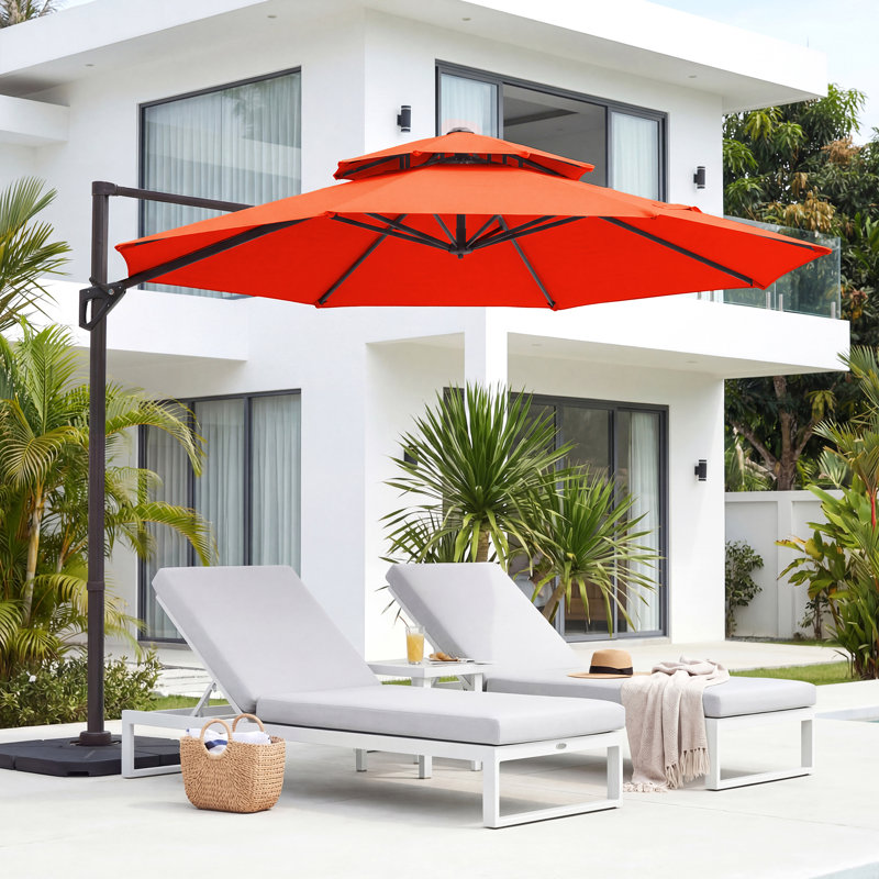 Parasol en porte-à-faux Pulk, Purée de citrouille, L 120 po x P 120 po