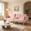Canapé-lit deux places moderne en velours rose doux de 183 cm (72 pouces) pour appartement et chambre à coucher-303268794