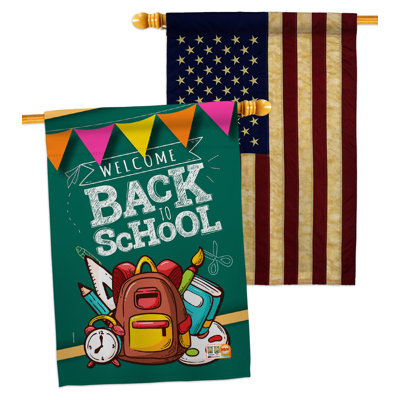 Double Sided 40'' H x 28'' W Polyester Graduation House Flag