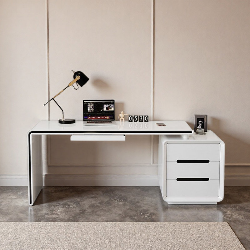 Bureau minimaliste avec rangement flexible, H 29,5 po x l 55,1 po x P 23,6 po