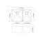 Blue Ocean  32" L x 19" W  Double Bowl Stainless Steel Undermount Kitchen Sink