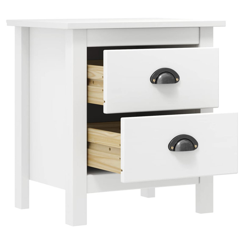 Abdussamad 19.5'' W Solid Wood Nightstand, White