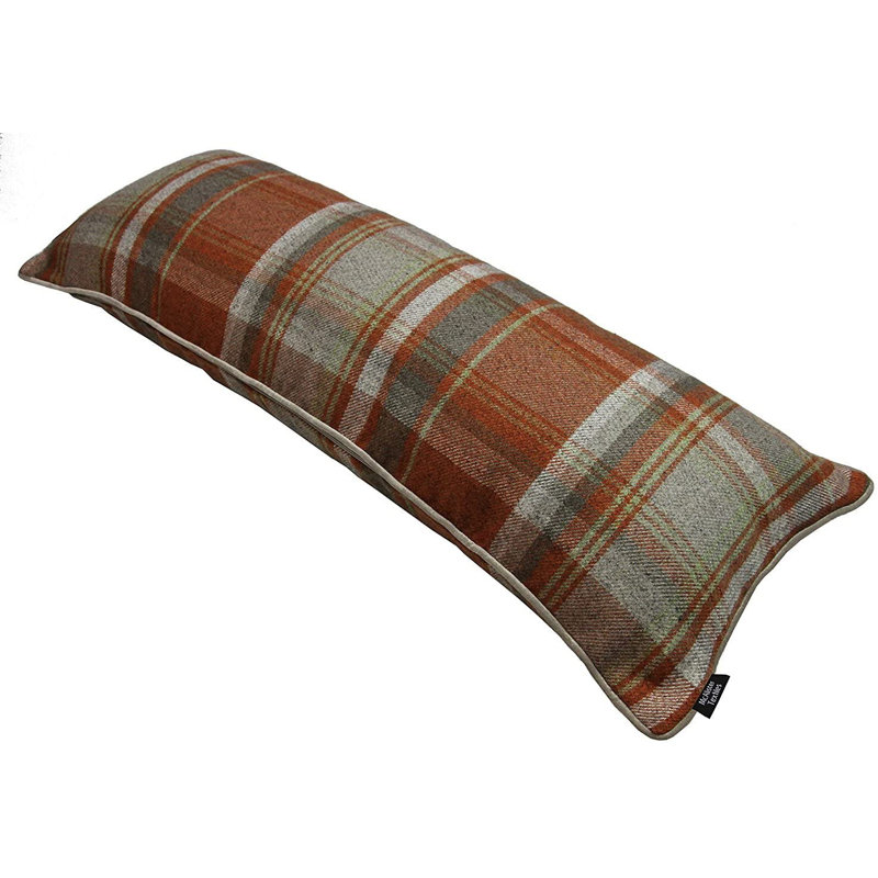 Rectangular Lumbar Cushion, Burnt Orange/Grey