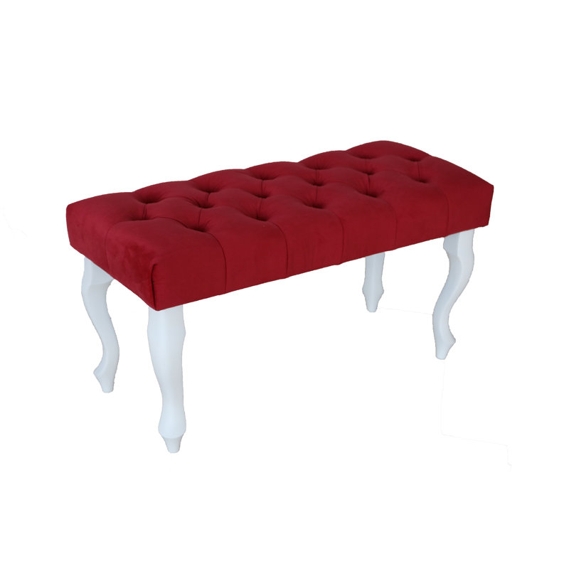 Upholstered Bench, Red, 45cm H x 60cm W x 40cm D