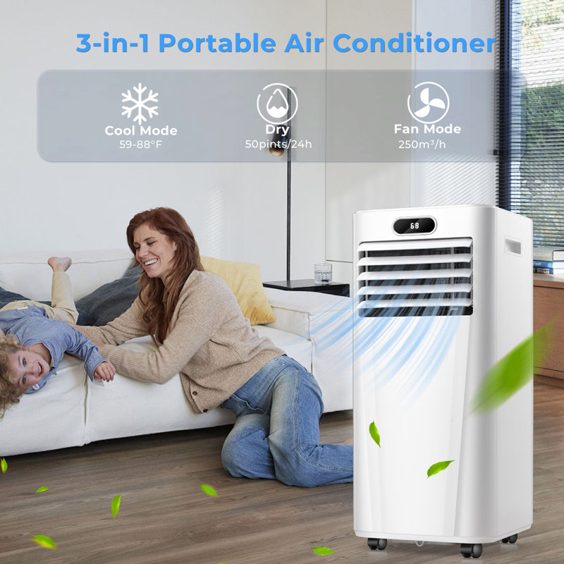 Antarctic Star 10,000 BTU  Portable Air Conditioner, Cools 450 Sq.Ft. 3-in-1 Air Conditioner with Remote