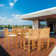 Rectangular 6 - Person 55'' Long Teak Bistro Set with Cushions