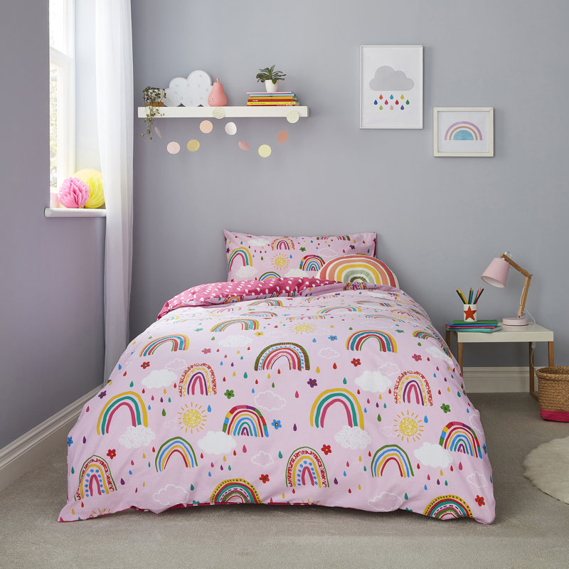 Silentnight Healthy Growth Rainbow Kids Duvet Set, Double - 2 Pillowcases (45 x 80 cm)