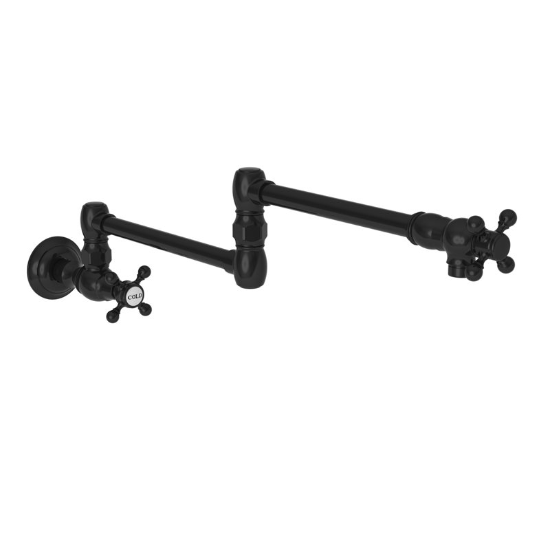 Chesterfield Wall Mount Pot Filler, Gloss Black