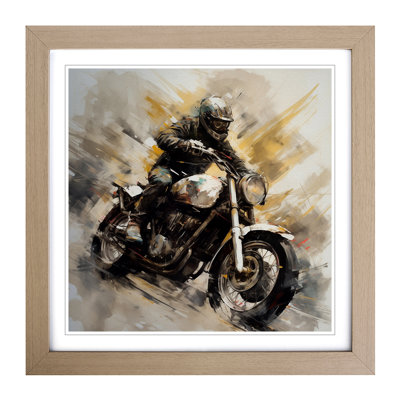 Motorcycle Gestural Art No.1 - Framed Print