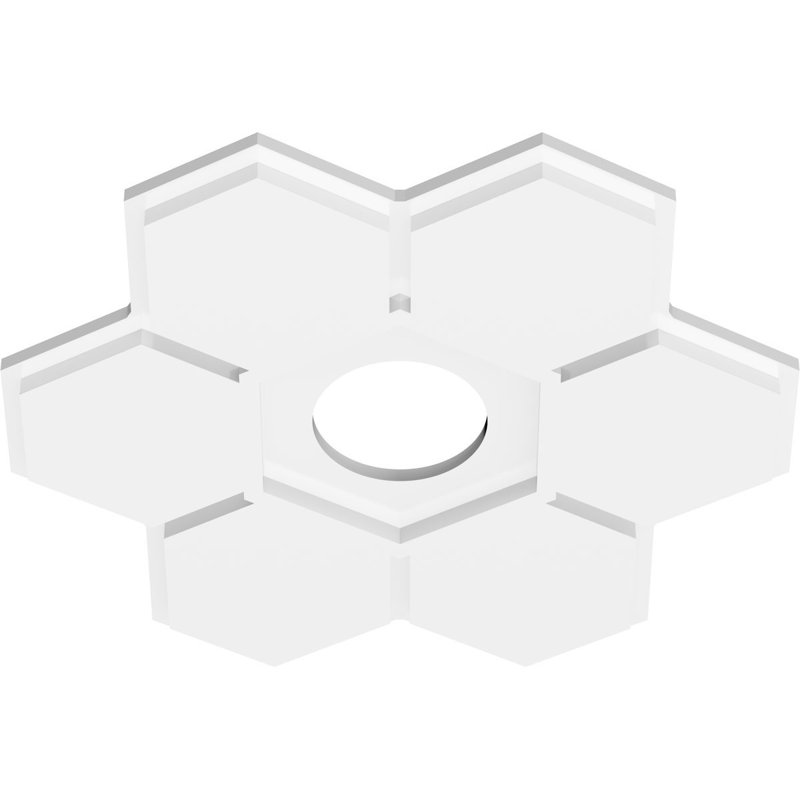 Médaillon de plafond contemporain en PVC de qualité architecturale Daisy, H 1 po x l 18 po x P 18 po