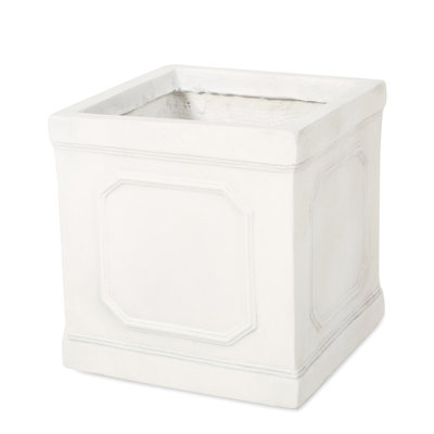 Magnesium Oxide Planter In Antique White For Outdoor - 10.47 In. D X W 10.9 H, 10.8 Lb Areas Depth, Width, Height,