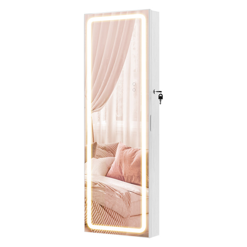 Armoire à bijoux avec miroir à suspendre