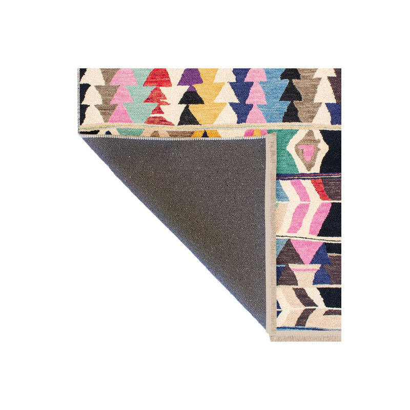 Tapis décoratif multicolore lavable à la machine, Sous-tapis rectangulaire de 3 pi 3 po x 4 pi 11 po