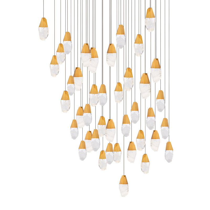Martini 41 - Light LED Pendant, Aged Brass, Clear/White
