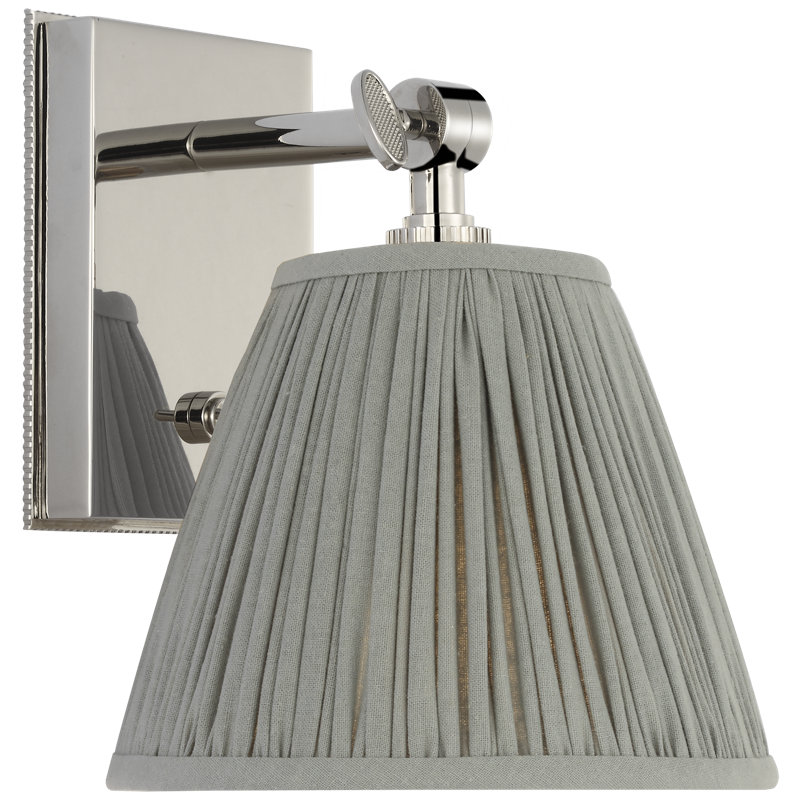 Marie Flanigan 1 - Light Armed Sconce, Polished Nickel, Blue