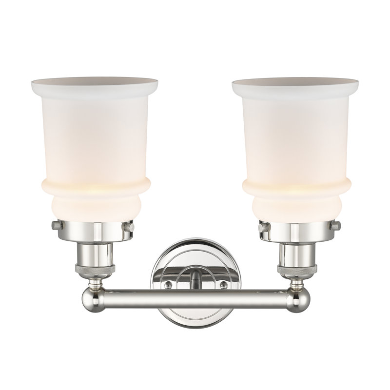 Cailen 2 - Light Dimmable Vanity Light, Matte White, Polished Nickel
