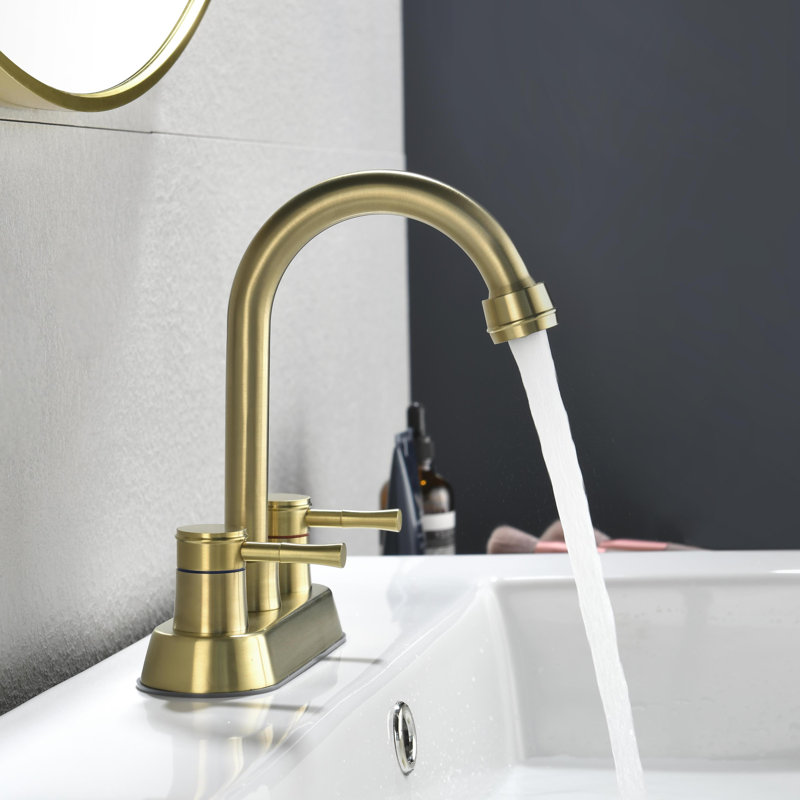 Robinet de salle de bain vasque sans plomb avec bonde, Or