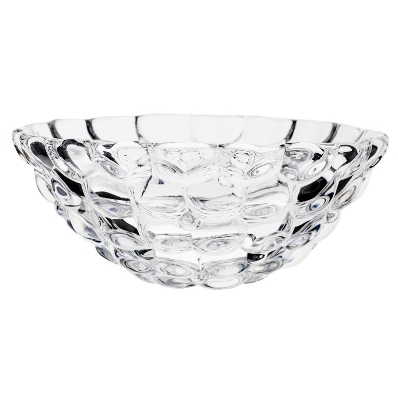 Bol décoratif framboise en cristal transparent, H 3 po x l 7,5 po x P 7,5 po