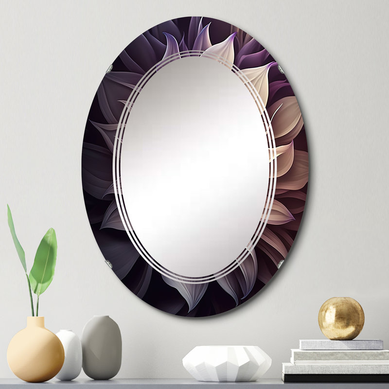 Miroir mural qualiyah mauve fleur dahlia II, 30 po x 20 po