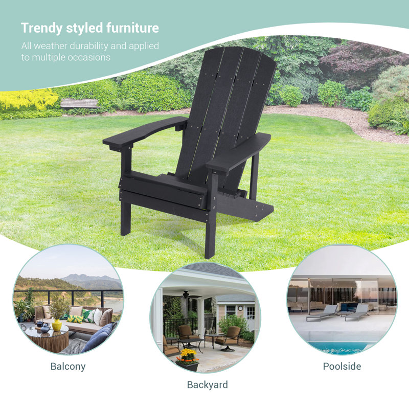 Chaise Adirondack Lamonica, Noir
