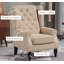 Chaise longue capitonnée à boutons, beige