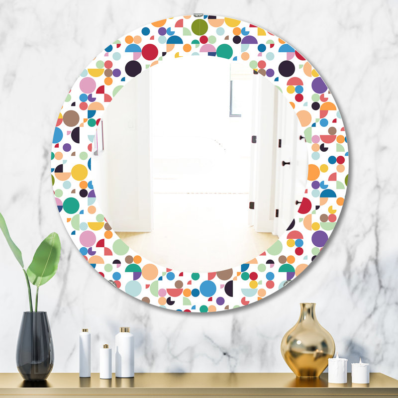 Mid-Century Modern Bathroom / Vanity Accent Mirror, 31.5" H x 31.5" W, Geometric