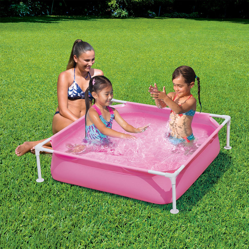 Summer Waves Plastic Square Kiddie Pool 12'' H x 48'' W x 48'' L